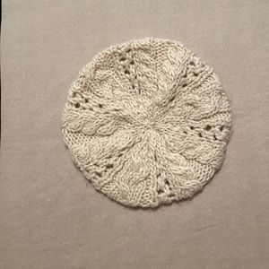 Beige Knit Beret